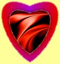 Fury red heart colorful 3d computer generated having wave of love clip art illustration lighted image