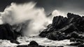 Fury Unleashed: Crashing Waves in a Stormy Battle