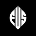FUS circle letter logo design with circle and ellipse shape. FUS ellipse letters with typographic style. The three initials form a Royalty Free Stock Photo