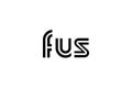 FUS Creative Unique Modern Letter Logo Design. Elegant Monogram Logo Design with Decorative Elements and Typography Royalty Free Stock Photo