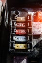 the fuse box of the car is covered with corrosion from water ingress Royalty Free Stock Photo