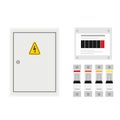 Fuse box. Electrical power switch panel. Electricity equipment. Vector Royalty Free Stock Photo
