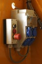 Fuse box with emergency switch Royalty Free Stock Photo