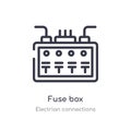 fuse box outline icon. isolated line vector illustration from electrian connections collection. editable thin stroke fuse box icon Royalty Free Stock Photo
