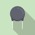 Fuse capacitor icon flat vector. Resistor circuit