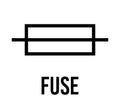 Fuse electronic component, vector icon flat design concept. Electricity physics scheme for education Royalty Free Stock Photo