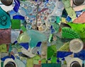 Fused recycled glass bottle panel. Royalty Free Stock Photo