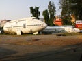 Fuselage of several large aircraft abandoned in the city of Bangkok. Thailand