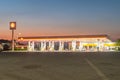 Shell gas station at sunrise. Royal Duch Shell is largest oil company in the world