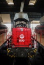 Diesel locomotive belonging to the Kosovo railways, trainkos, a Vossloh, being maintained in the workshop of Fushe Kosove depot.