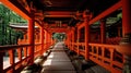 Fushimi Inari Taisha Shrine in Kyoto. Generative Ai