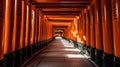 Fushimi Inari Taisha Shrine in Kyoto. Generative Ai