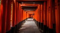 Fushimi Inari Taisha Shrine in Kyoto. Generative Ai