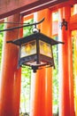 Fushimi Inari Taisha Shrine in Kyoto, Japan with beautiful red gate and japanese garden. Part of Red Torii gates in Royalty Free Stock Photo