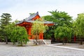 Fushimi Inari Taisha Shrine in Kyoto, Japan with beautiful red gate and japanese garden. Red Torii gates in Fushimi Royalty Free Stock Photo