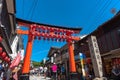 Fushimi Inari-taisha Shrine. Thousands countless vermilion Torii gates on a hill Royalty Free Stock Photo