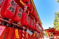 Fushimi Inari-taisha Shrine. Thousands countless vermilion Torii gates on a hill Royalty Free Stock Photo