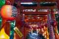 Fushimi Inari-taisha Shrine. Thousands countless vermilion Torii gates on a hill Royalty Free Stock Photo