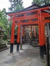 Vermillion torii gates at Fushimi Inari temple in Kyoto, Japan Royalty Free Stock Photo