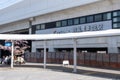 Keihan Railway Yodo Station building in cherry blossoms season. Fushimi-ku, Kyoto, Japan Royalty Free Stock Photo