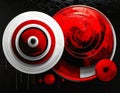 FusiÃ³n of red and white circles Royalty Free Stock Photo
