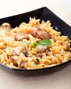 Fusili with mushrooms Royalty Free Stock Photo