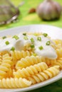 Fusilli with cream and chives