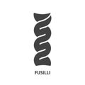 Fusilli glyph icon. Italian pasta symbol. Vector illustration
