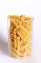 Fusilli pasta background - Traditional Italian pasta. Royalty Free Stock Photo