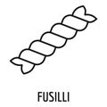 Fusilli pasta icon, outline style