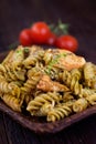 Fusilli pasta pesto