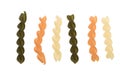 Fusilli tricolore pasta Royalty Free Stock Photo