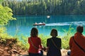 Fusine lakes, a mountain lake in northern Italy Royalty Free Stock Photo