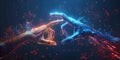 Fusing Cutting-Edge Tech Concepts for an Illustration of AI and Smart Computing. Concept Tech