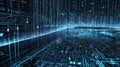 Business and Technology Data Fusion with Digital Circuit Patterns and Binary Code Royalty Free Stock Photo
