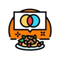 fusion cuisine restaurant chef color icon illustration