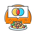 fusion cuisine restaurant chef color icon vector illustration