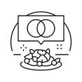 fusion cuisine restaurant chef line icon illustration