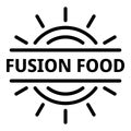 Fusion food logo, outline style