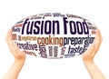 Fusion food word cloud hand sphere concept