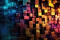 Fusion of geometric shapes, metallic surfaces, and illuminated lines. Generative AI