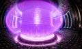 Fusion reactor. Toroidal chamber with a magnetic coil. device for carrying out a controlled thermonuclear reaction Royalty Free Stock Photo