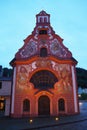 Fussen, Germany. The facade of the Spitalskirche church