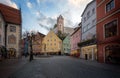 Fussen Old Town Altstadt with High Castle Hohes Schloss - Fussen, Bavaria, Germany