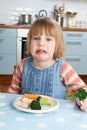 Fussy Child Not Eating Healthy Meal Royalty Free Stock Photo