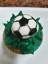 Fotball cupcake Royalty Free Stock Photo