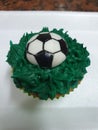 Football cupcake Royalty Free Stock Photo