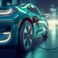 Electric car charging created with Generative AI technology