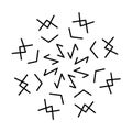 Futhark norse islandic and viking runes set. Magic hand draw symbols as scripted talismans. Set of ancient runes of Iceland