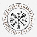 Futhark norse islandic and viking runes set. Magic hand draw symbols as scripted talismans. Vector set of ancient runes